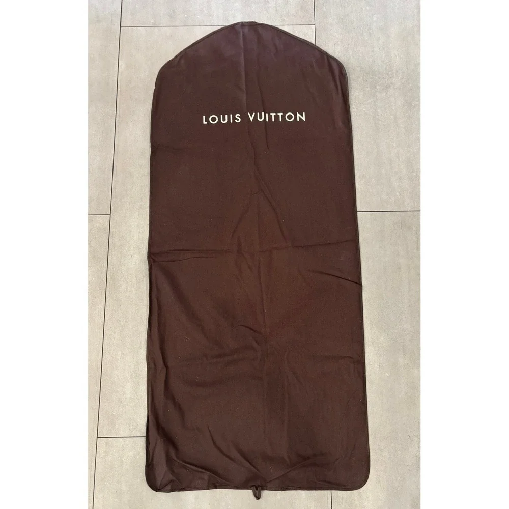 Louis Vuitton Brown Cotton Canvas Garment Bag Suit Cover Travel 54x23